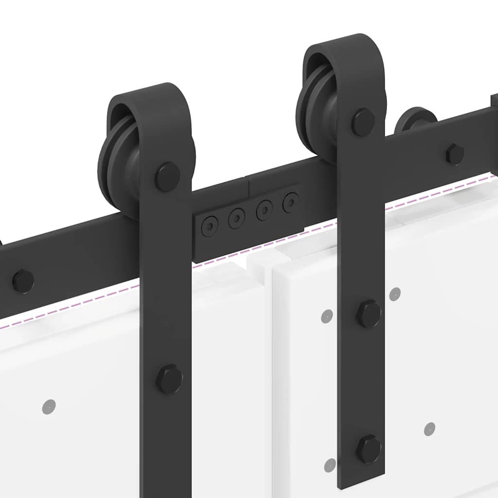 Schiebetürbeschlag-Set 305 cm Stahl Schwarz