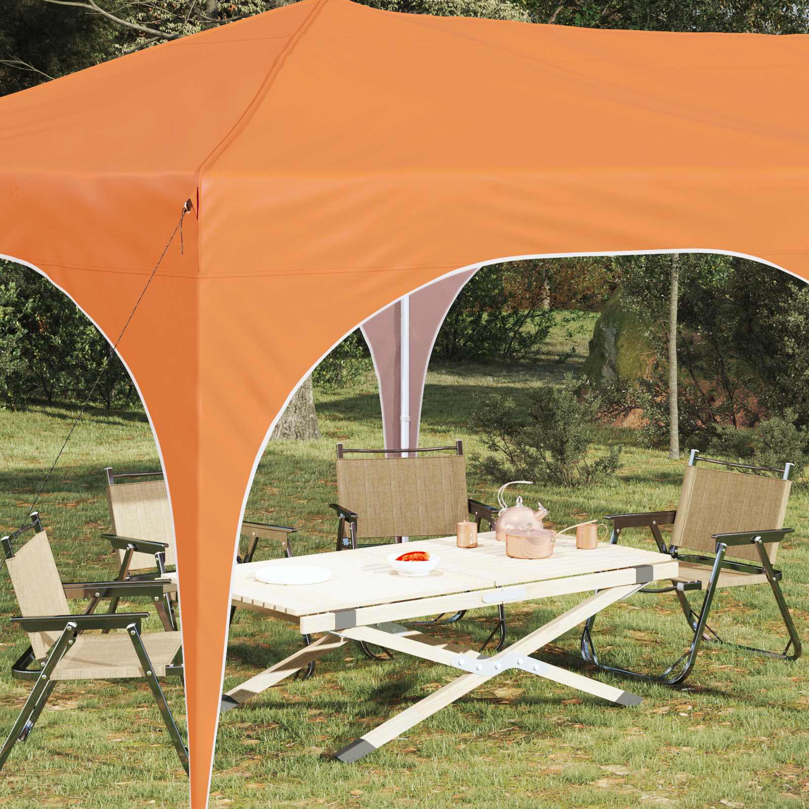 Pop-up Partyzelt 575 x 288 x 245 cm Creme Oxford-Stoff