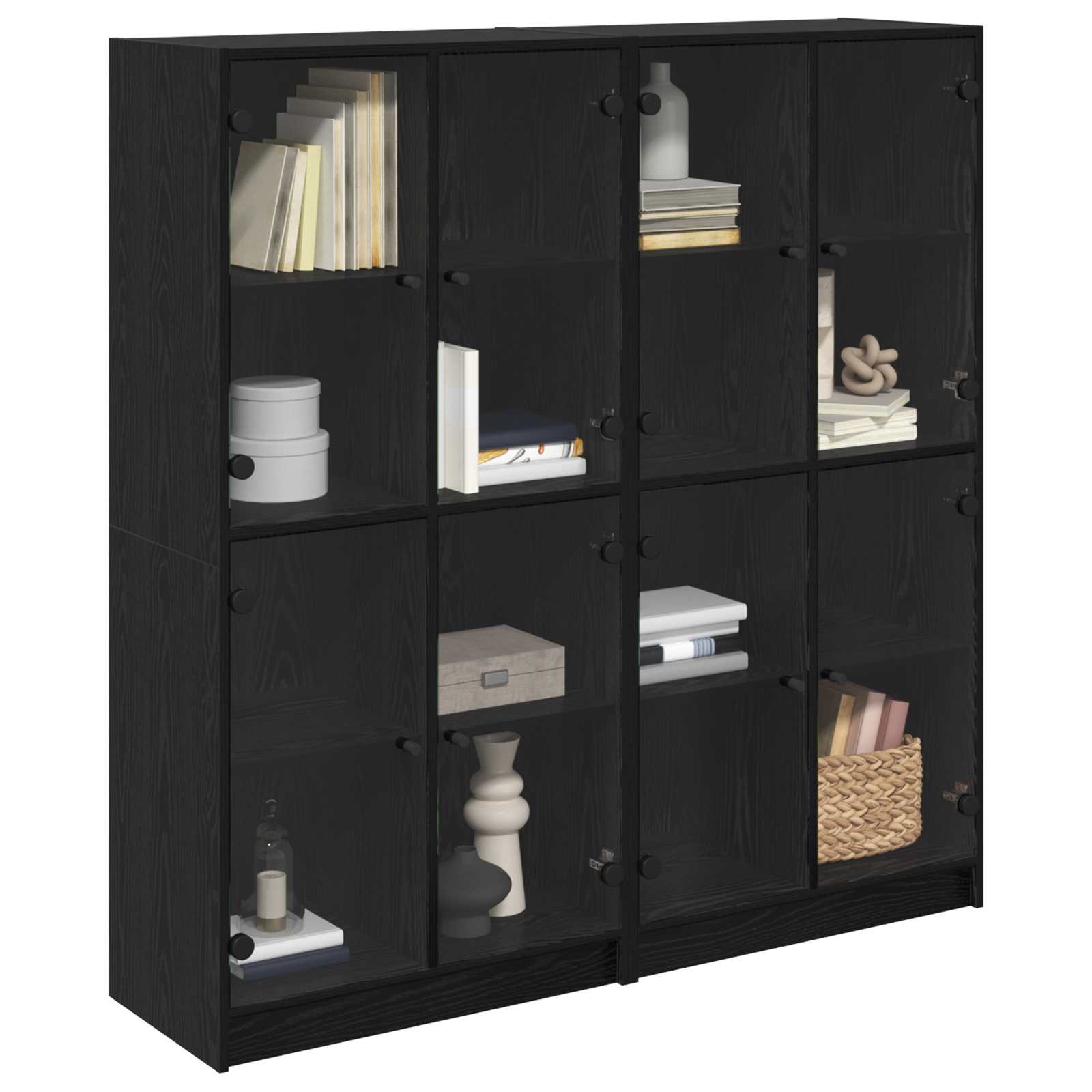 Bücherschrank mit Türen Weiß 136x37x142 cm Holzwerkstoff