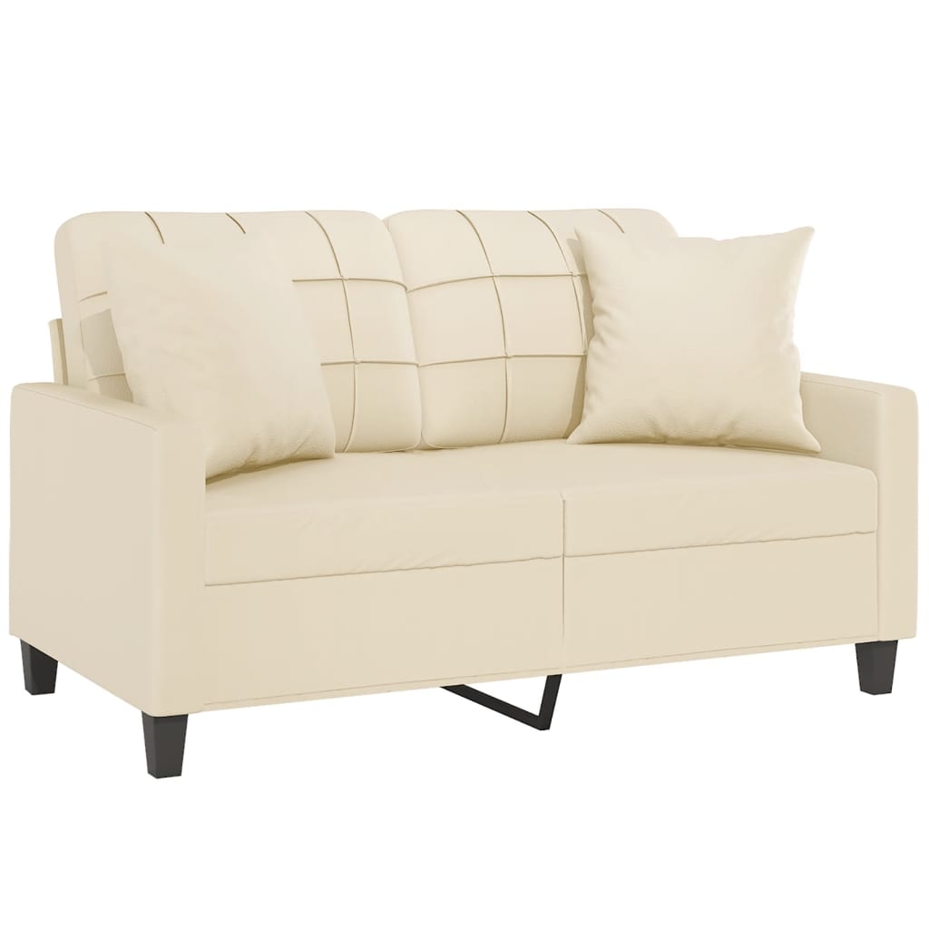 3-Sitzer-Sofa mit Zierkissen Schwarz 180 cm Kunstleder