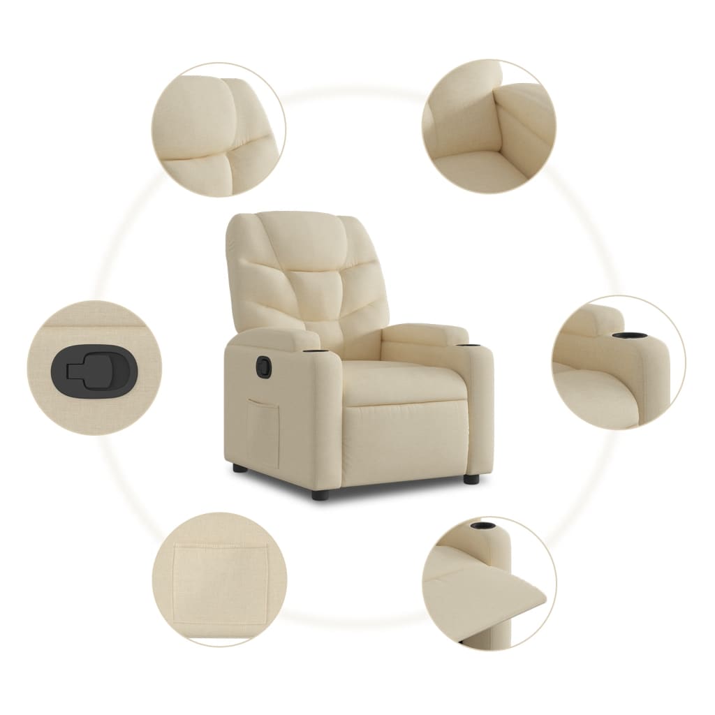 Relaxsessel Elektrisch Dunkelgrau Stoff