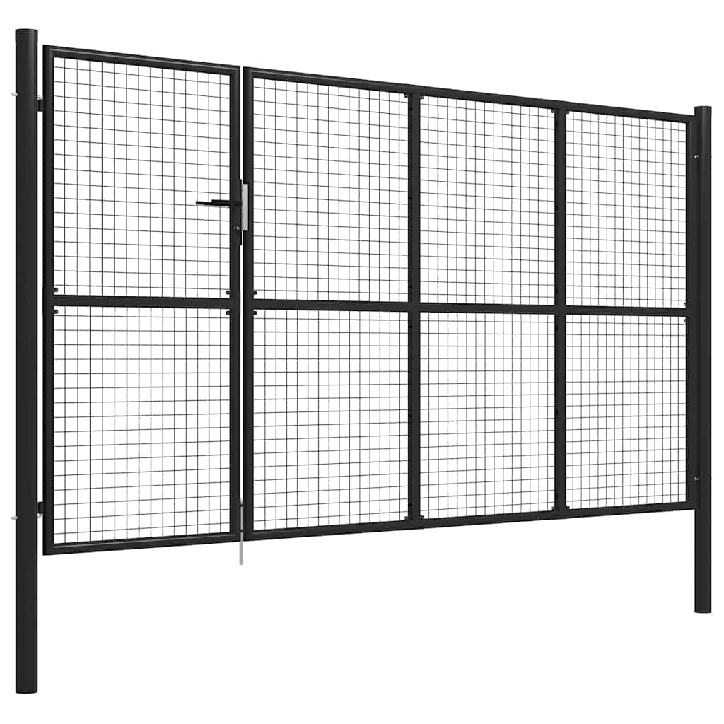 Gartentor aus Stahl 350 x 75 cm Grün