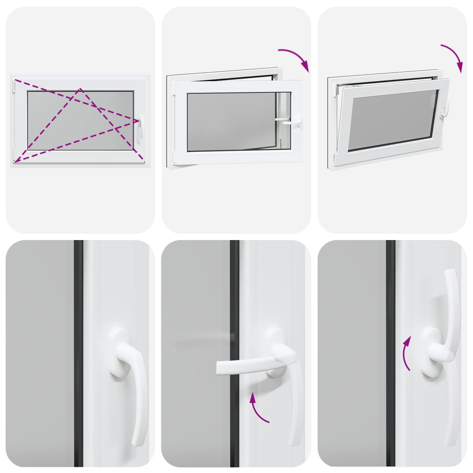 Kellerfenster RISOR 50 x 50 cm PVC und Glas Weiß