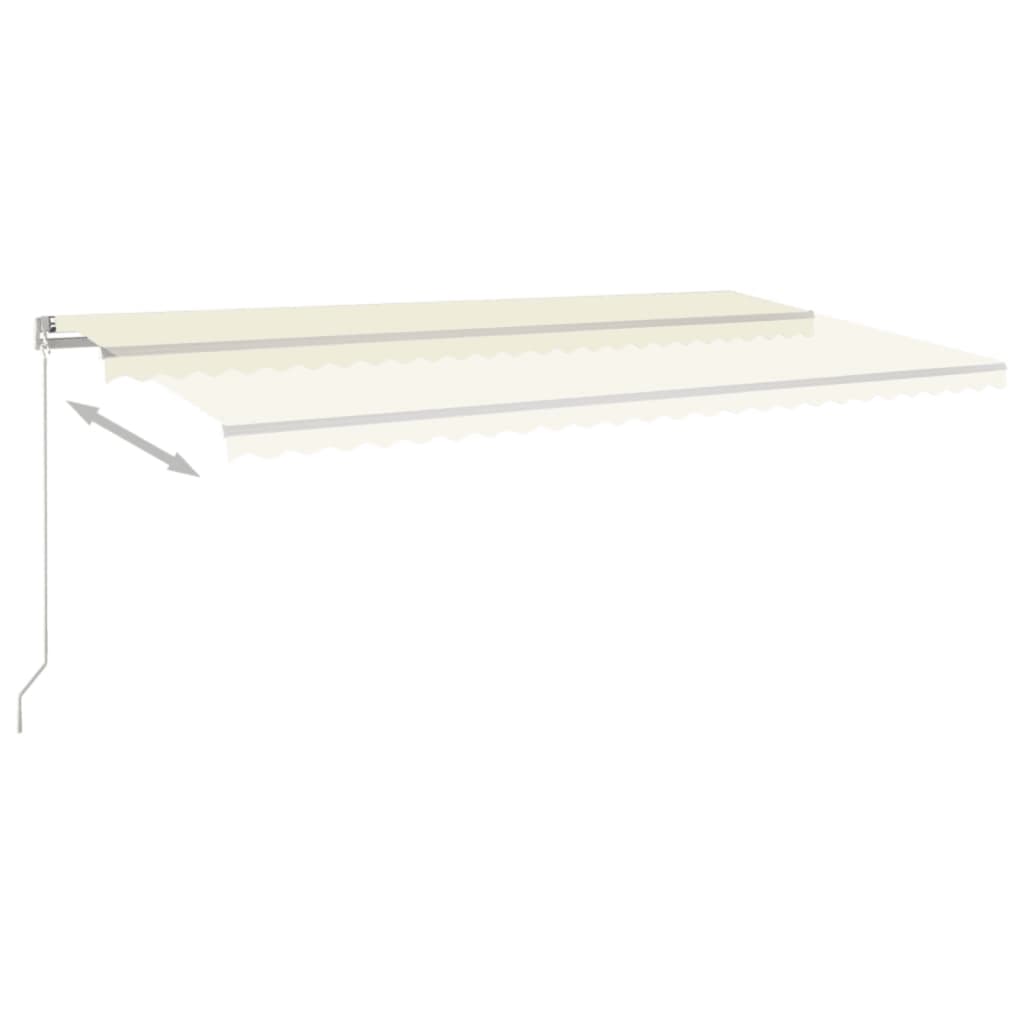 Markise Manuell Einziehbar mit LED 300x250 cm Blau und Weiß