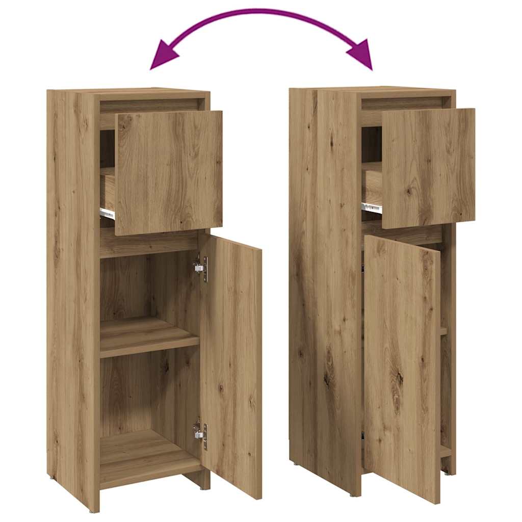 Badezimmerschrank Weiß 30x30x95 cm Holzwerkstoff