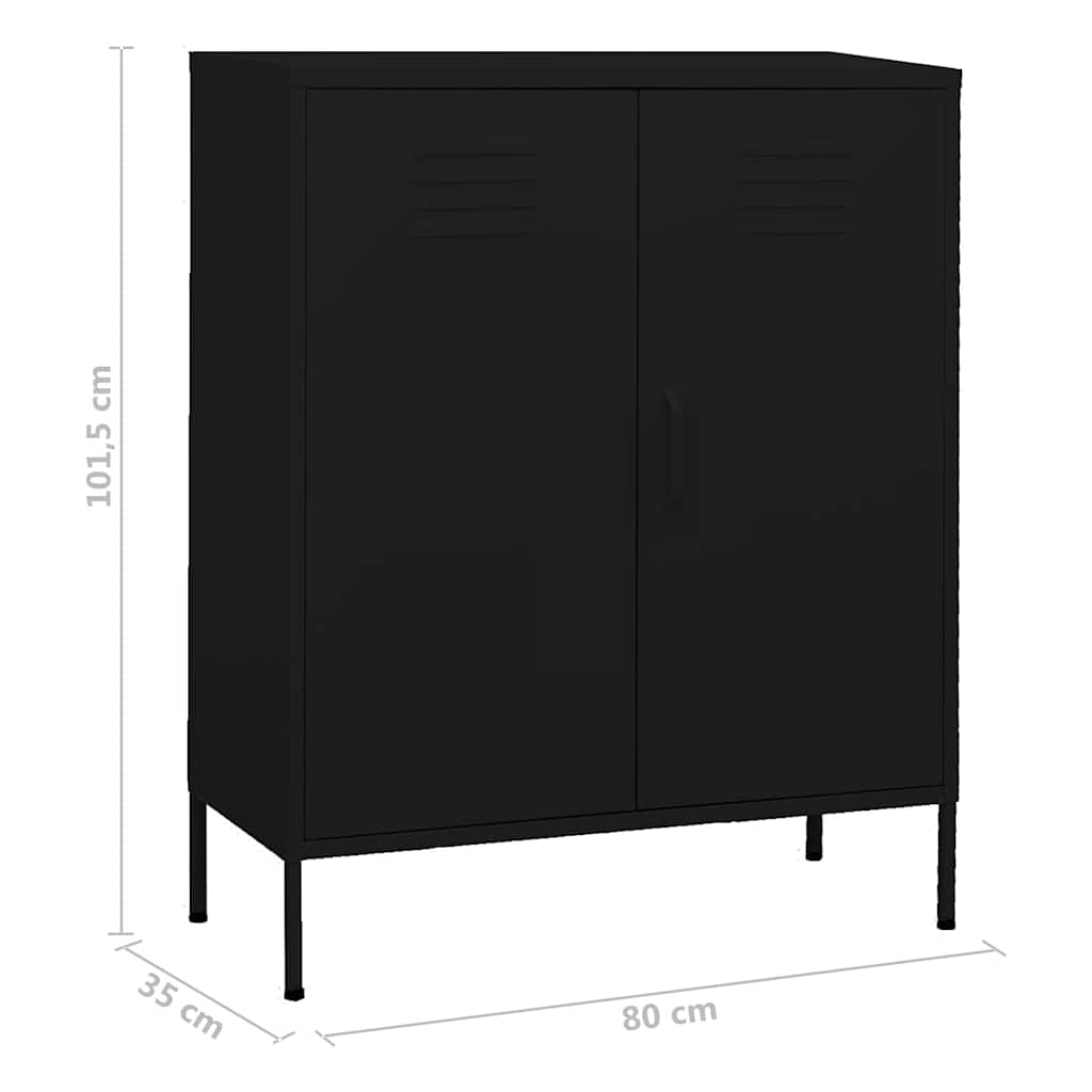 Beistellschrank Olivgrün 80x35x101,5 cm Stahl