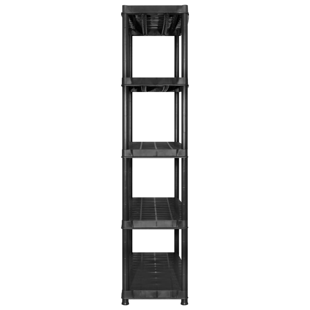 Lagerregal 4-Tier Schwarz 61x30,5x130 cm Kunststoff