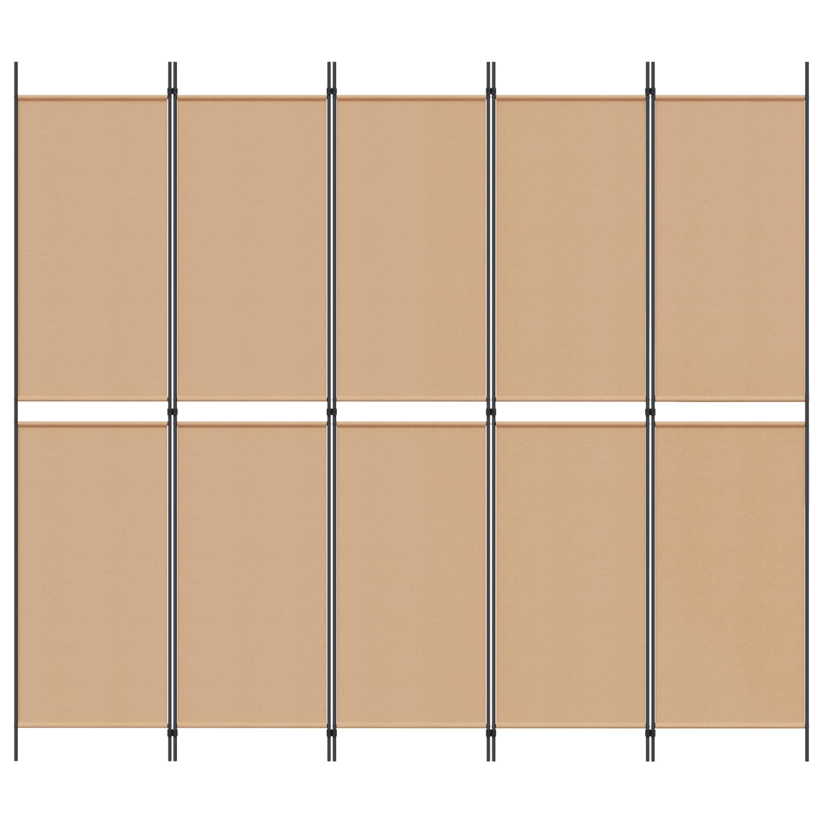 3-teiliger Raumteiler Beige 150 x 180 cm Stoff