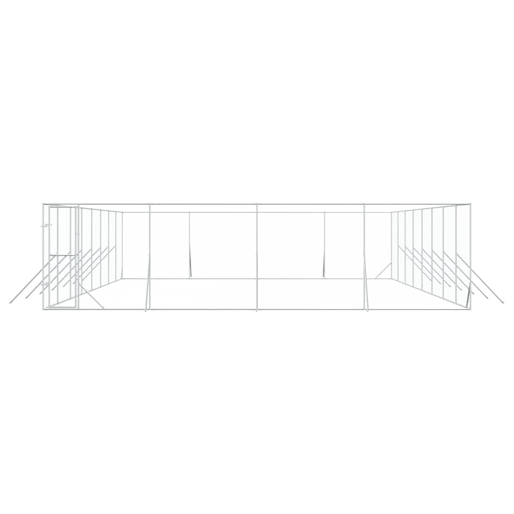 Outdoor-Hundezwinger Silbern 2x2x2 m Verzinkter Stahl