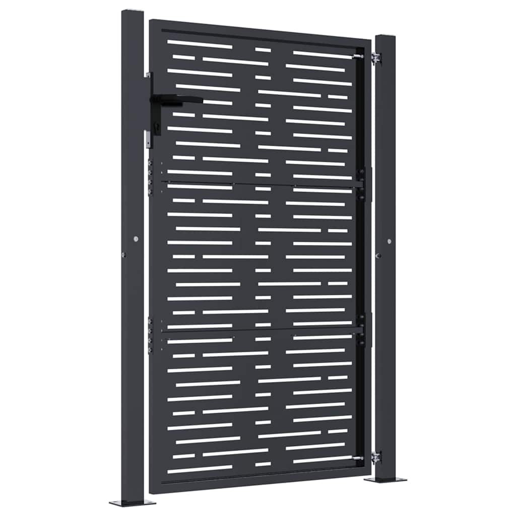 Gartentor Anthrazit 100x175 cm Stahl Quadratisches Design