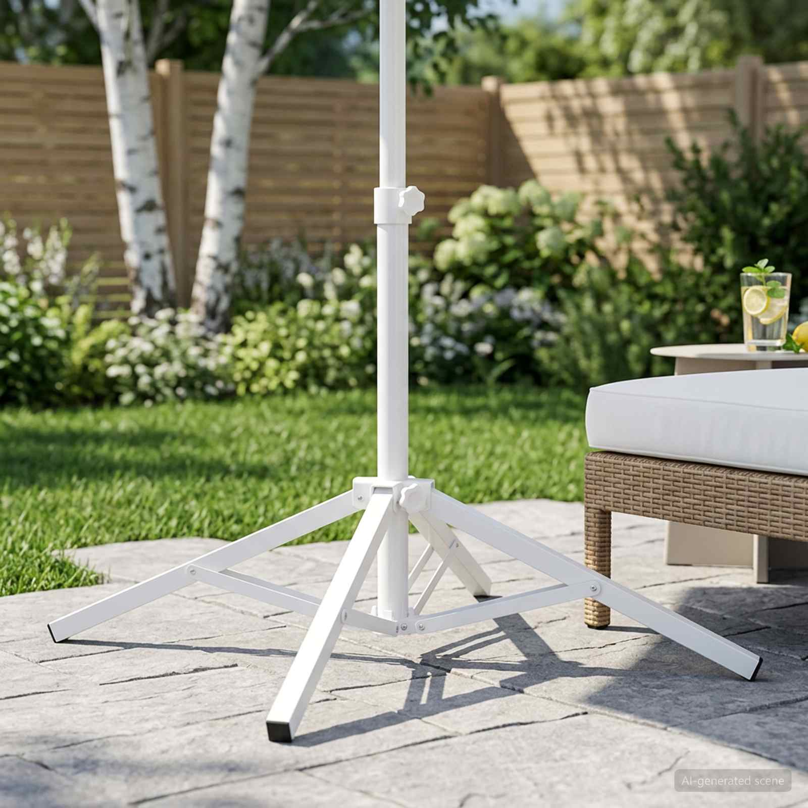 Sonnenschirmständer Weiß Stahl für 25-32 mm Mast