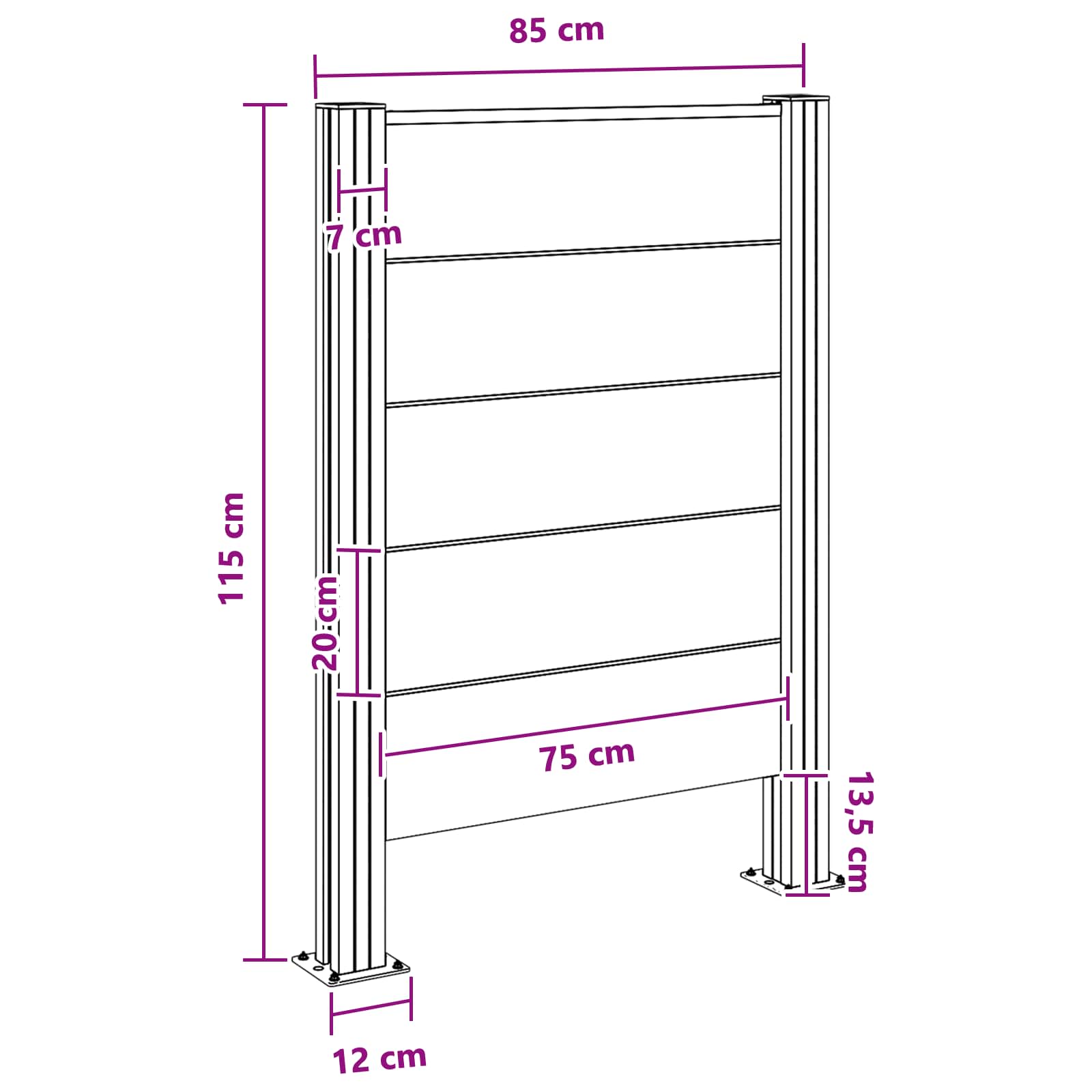 Mülltonnenzaun Braun 161 x 85 x 115 cm Aluminium und WPC