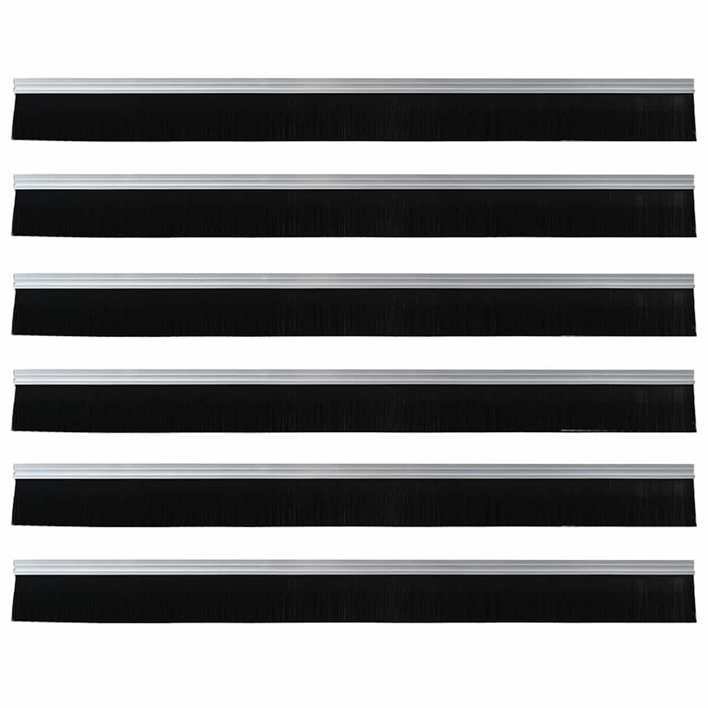 Selbstklebende Türbürstendichtungen 2 pcs Braun 100 cm