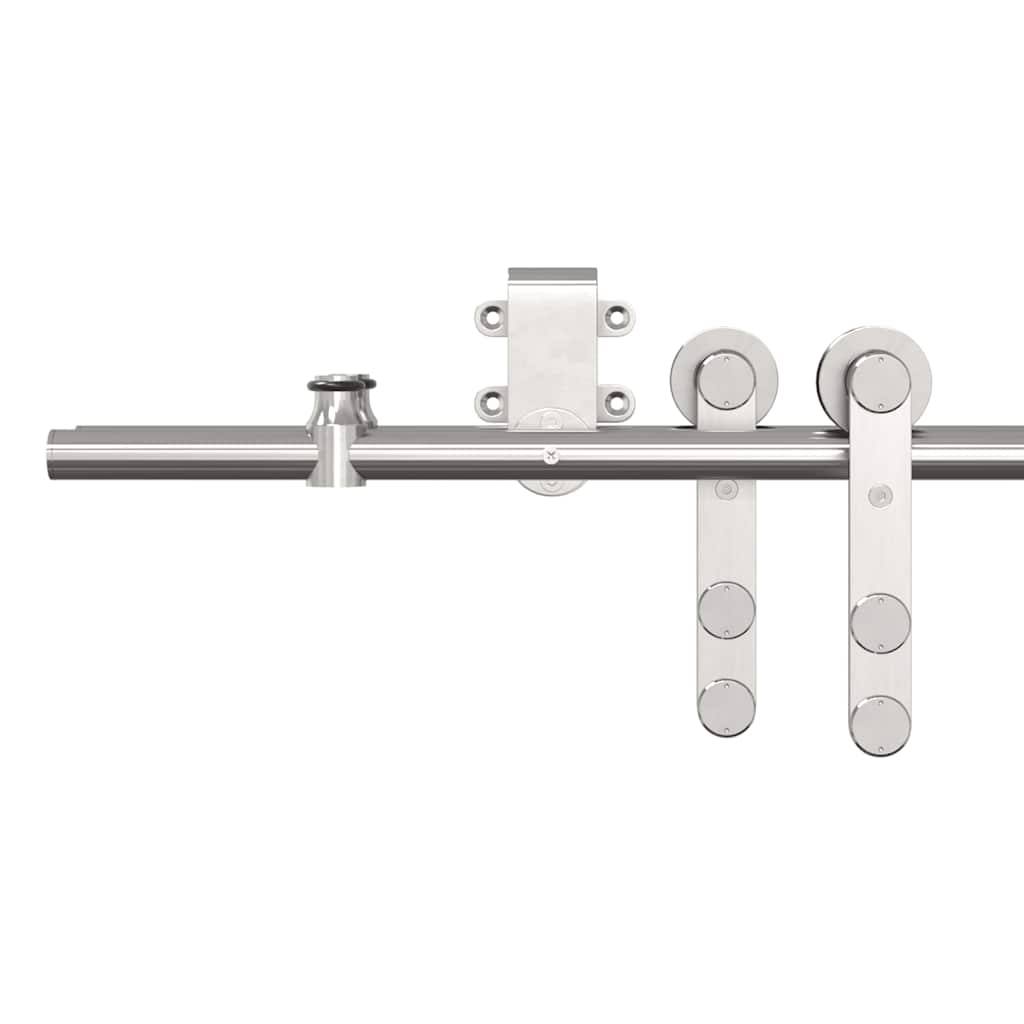 Schiebetür-Beschlagsatz 183 cm Edelstahl Silbern
