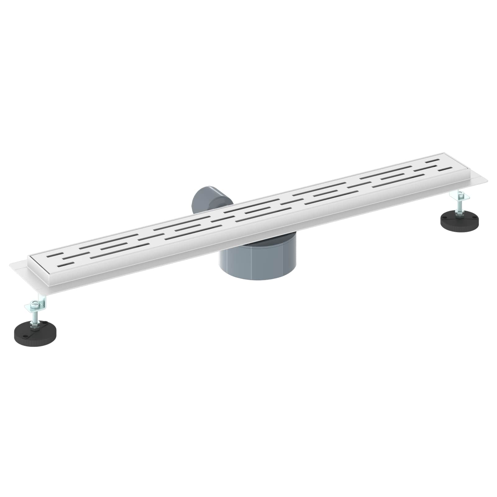 Duschabfluss mit Glashülle und 360° Siphon Schwarz 50 cm