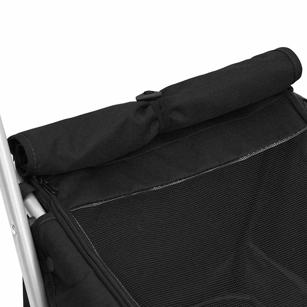 Hundewagen Faltbar Grau 100x49x96 cm Leinenstoff