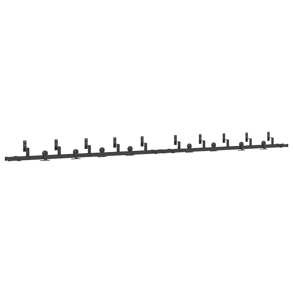 Schiebetürbeschlag-Set 152,5 cm Stahl Schwarz