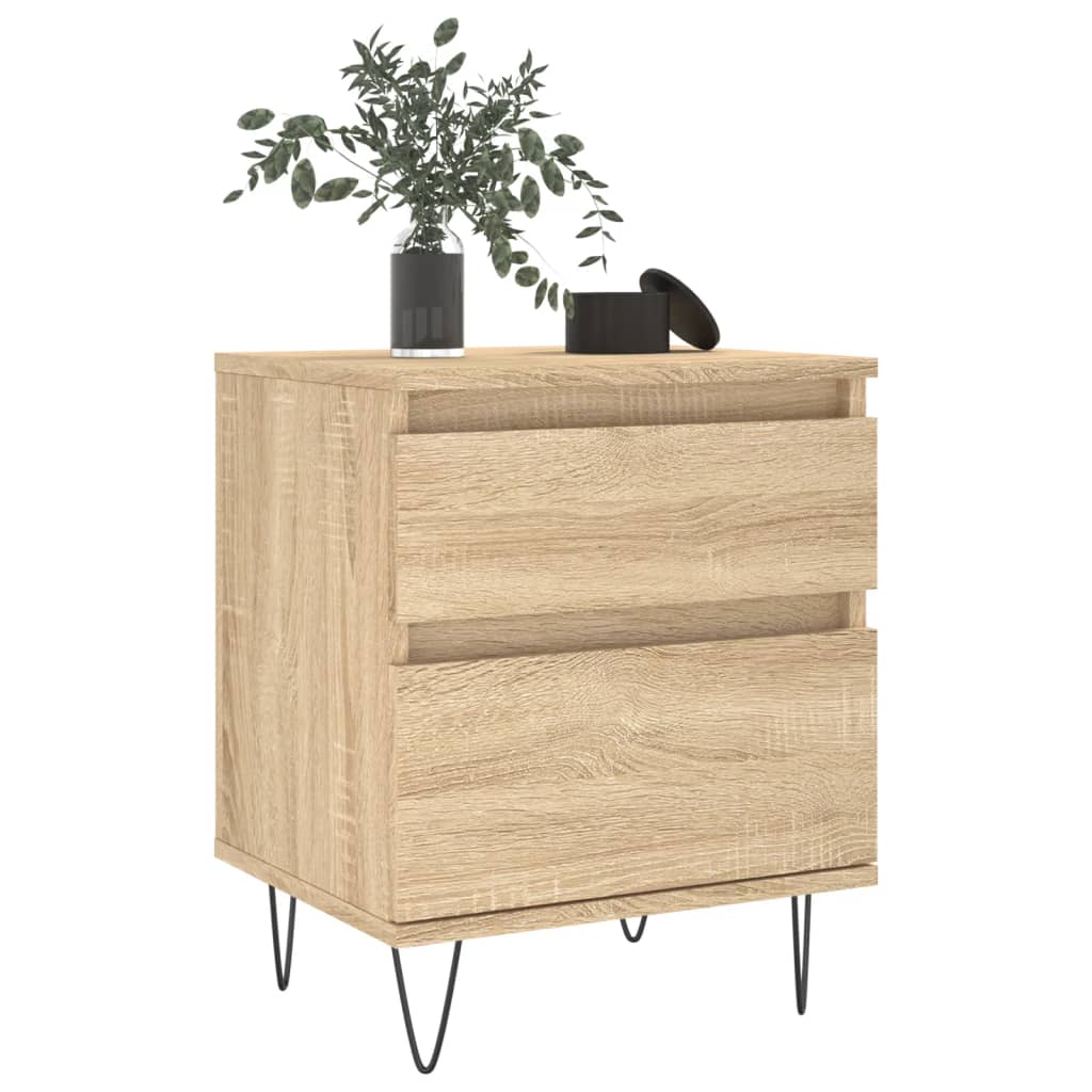 Bettschrank Schwarz Eichen-Optik 40 x 35 x 50 cm Holzwerkstoff