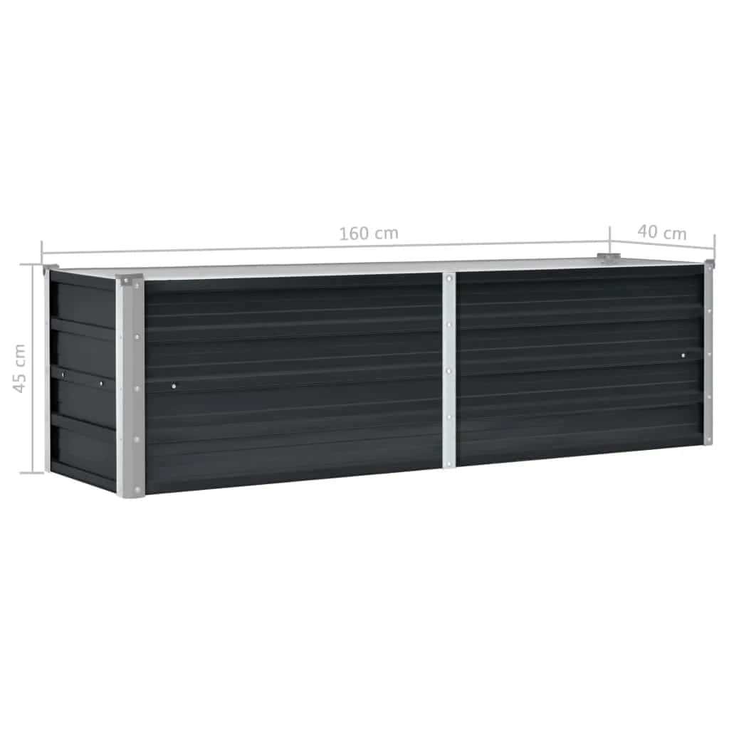 Hochbeet Anthrazit 160 x 80 x 77 cm Verzinkter Stahl