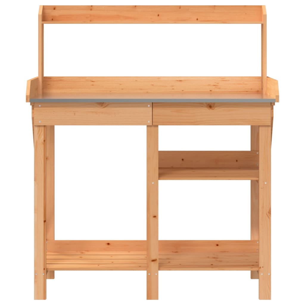 Pflanztisch mit Ablagen Massivholz Tanne