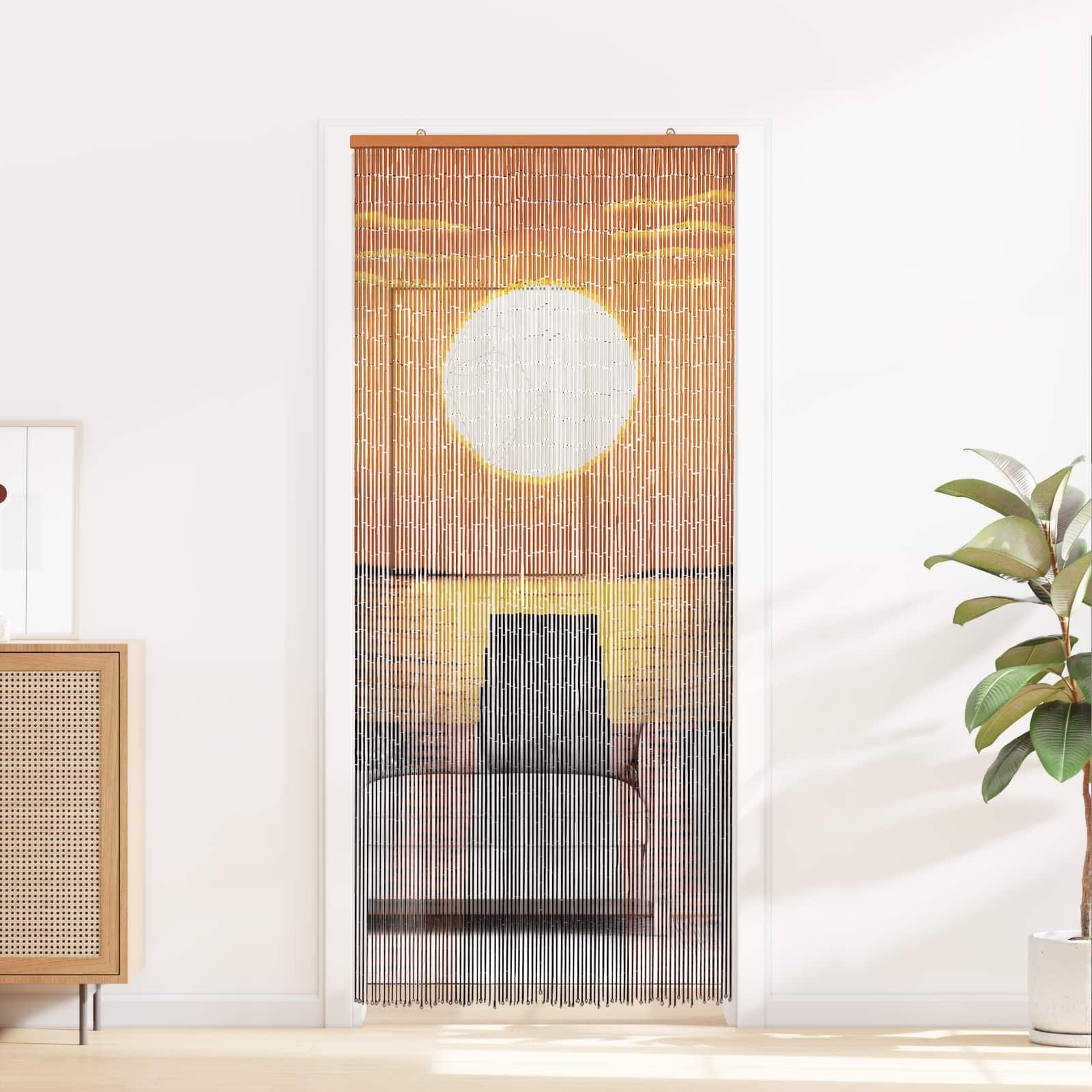 Insekten-Türvorhang Bambus Druck 90x220 cm Bambus