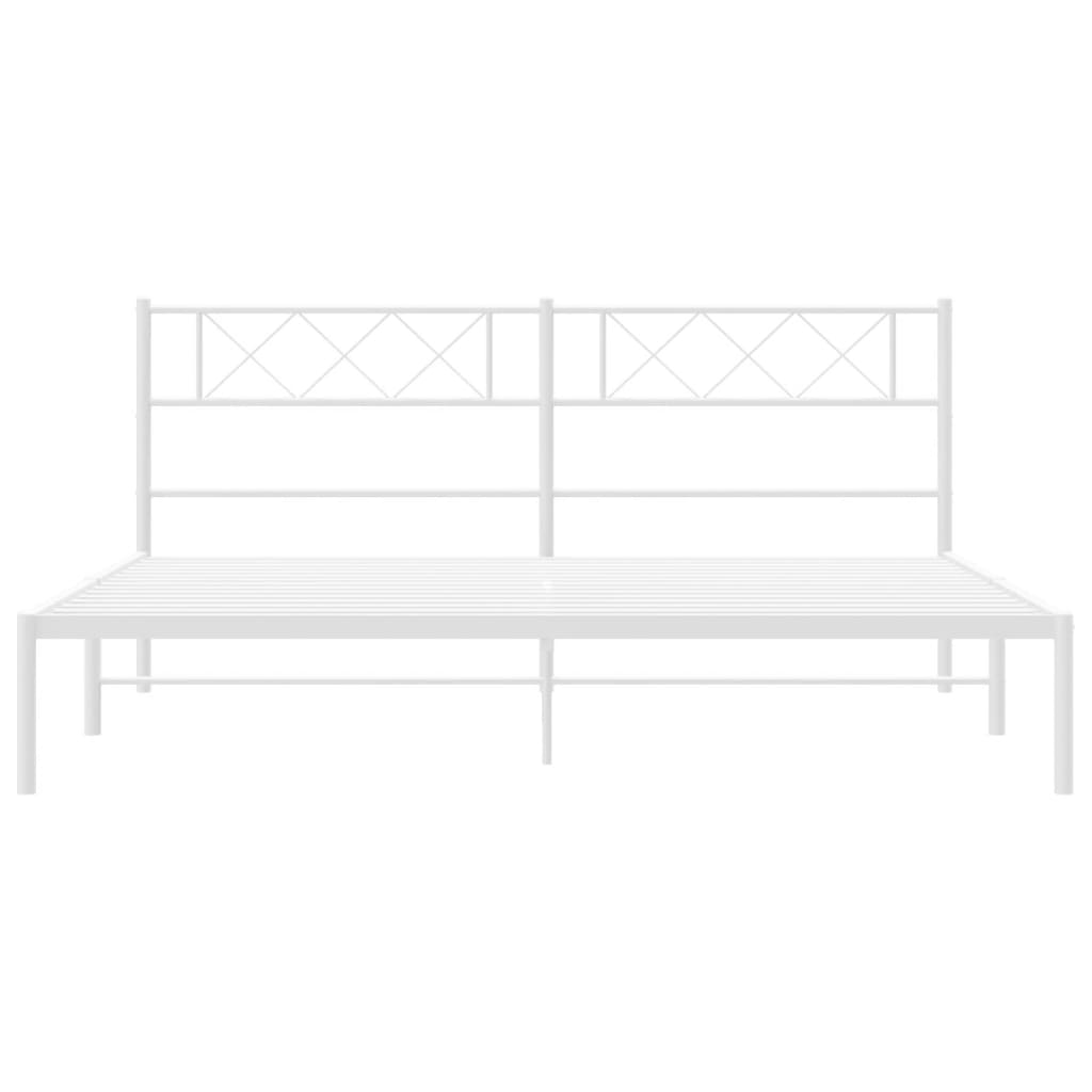 Bettgestell mit Kopfteil Metall Schwarz 100x190 cm