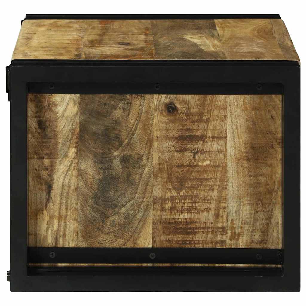 Weinregal Braun und Schwarz 35 x 35 x 39 cm Massivholz Mango