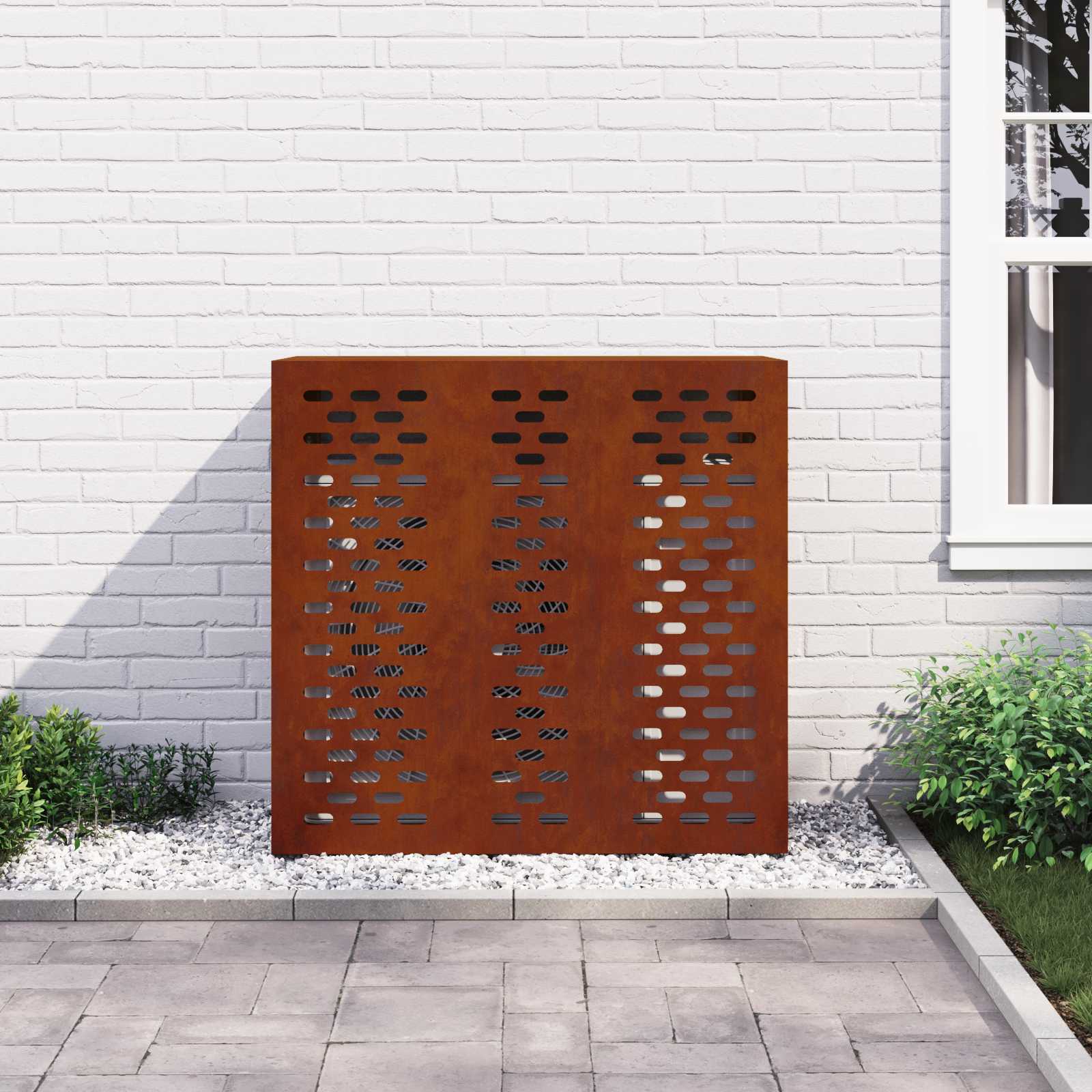 Klimaanlagenabdeckung Schwarz 90 x 40 x 60 cm Stahl