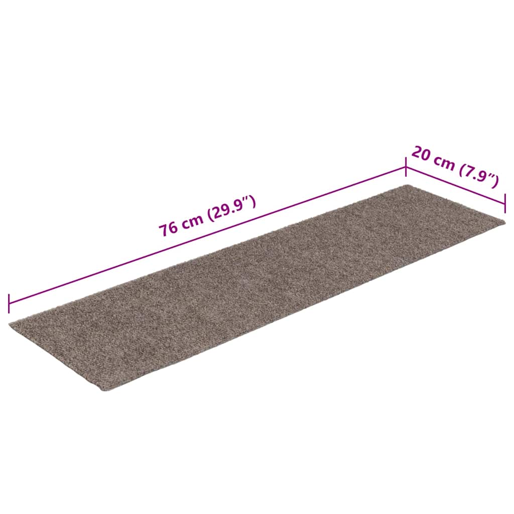 Stufenmatten Selbstklebend 15 Stk. 60x25 cm Hellbraun Rechteckig