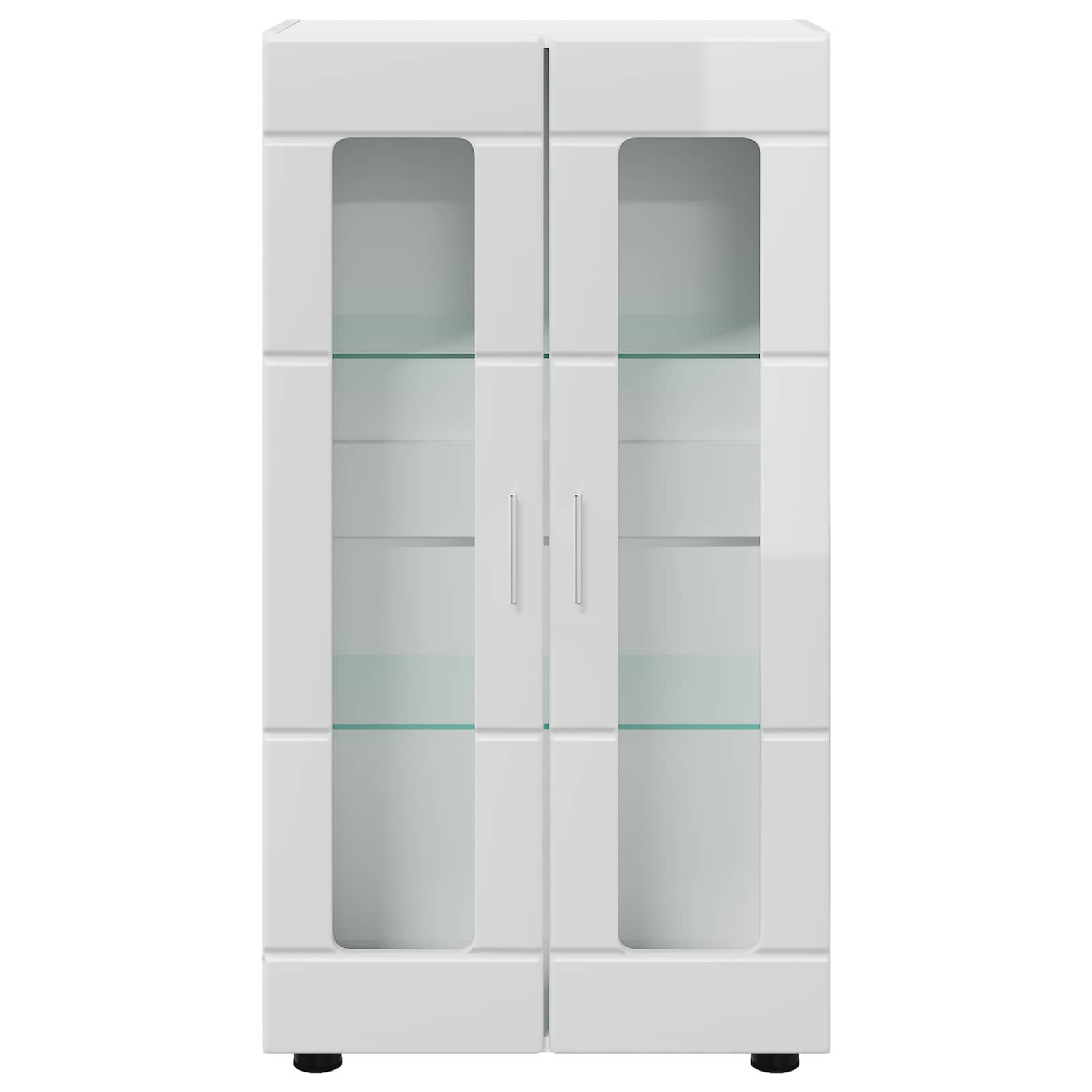 Highboard mit Regal FLORIN Weiß 60 x 35 x 182 cm Holzwerkstoff