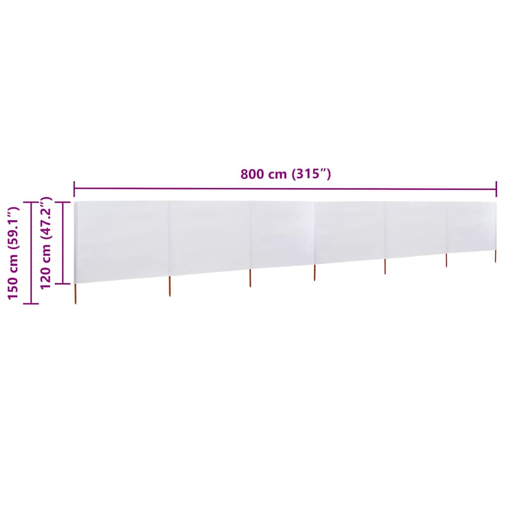 3-teiliges Windschutzgewebe 400 x 120 cm Weiß