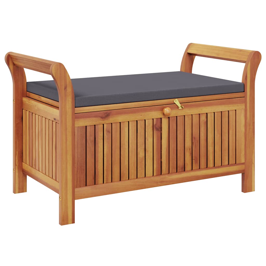 Garten-Truhenbank mit Kissen 91 cm Massivholz Akazie