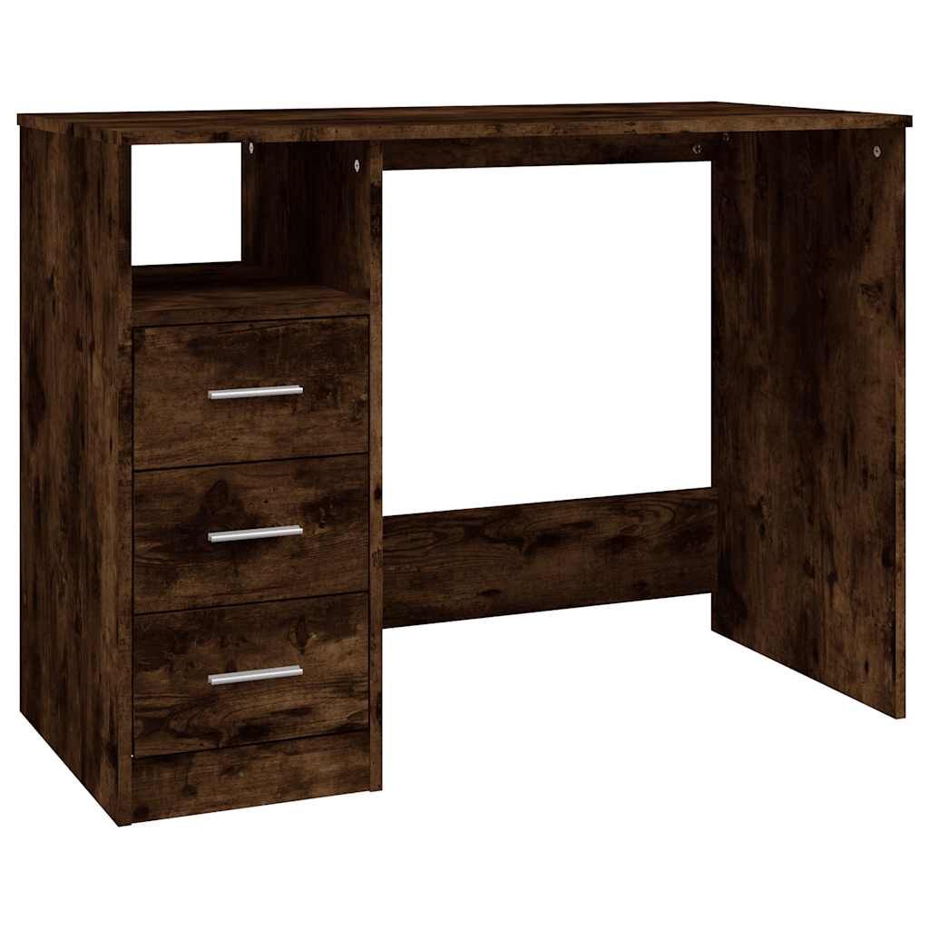 Schreibtisch mit Schubladen Weiß 102x50x76 cm Holzwerkstoff