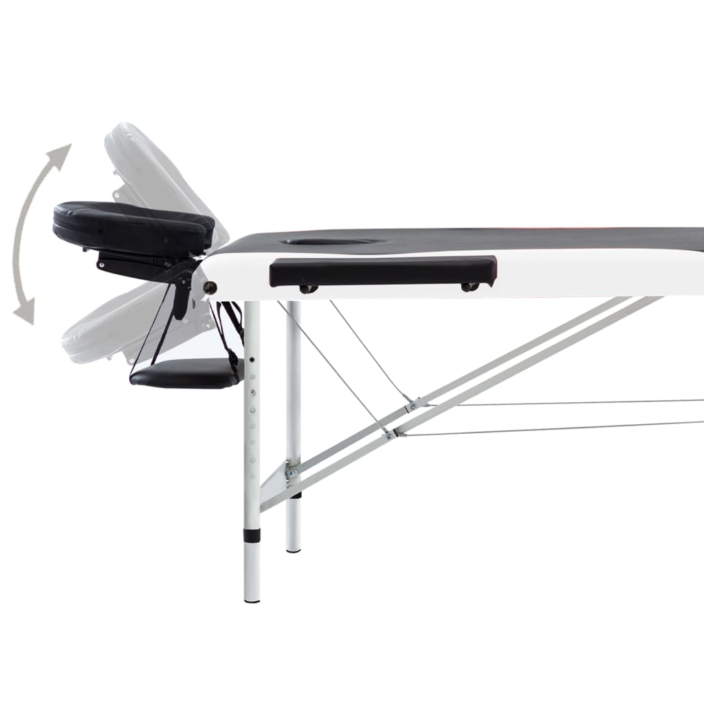 Massagetisch Klappbar 3 Zonen Aluminium Dunkellila