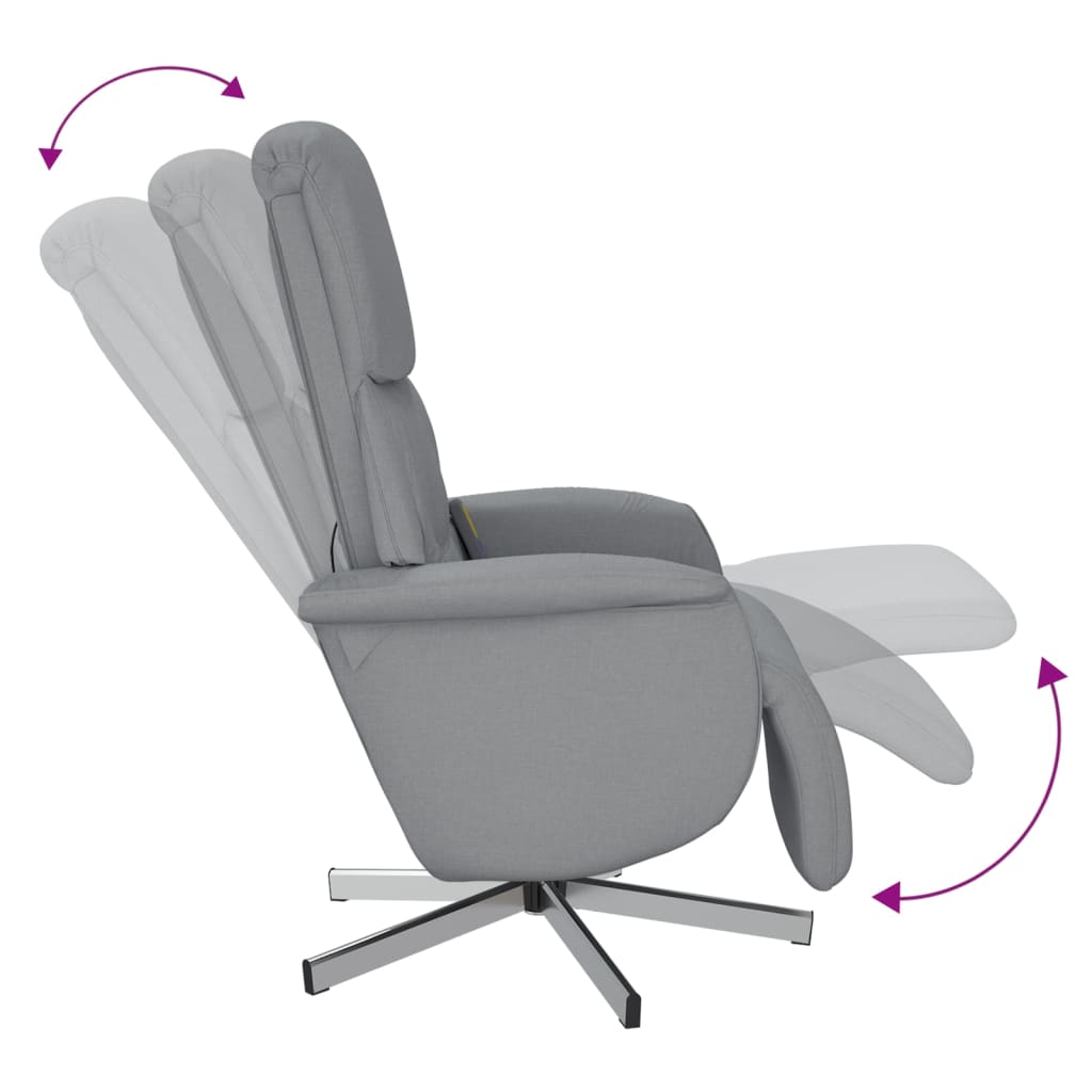 Massagesessel mit Fußteil Braun Stoff