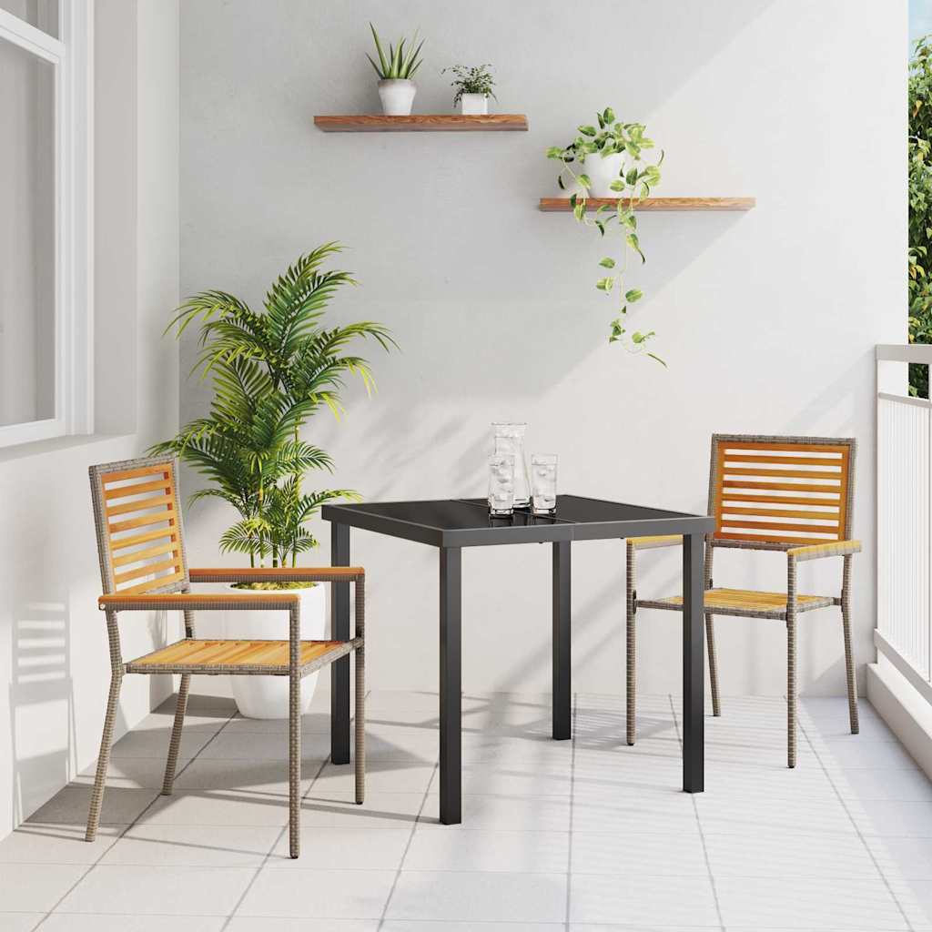 Garten Stapelstühle 4 pcs Braun und Schwarz 54 x 56 x 90 cm