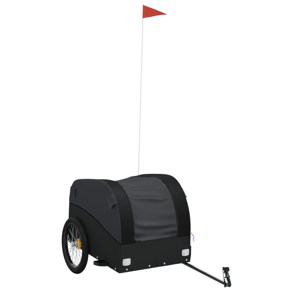 Fahrradanhänger Schwarz und Orange 30 kg Eisen