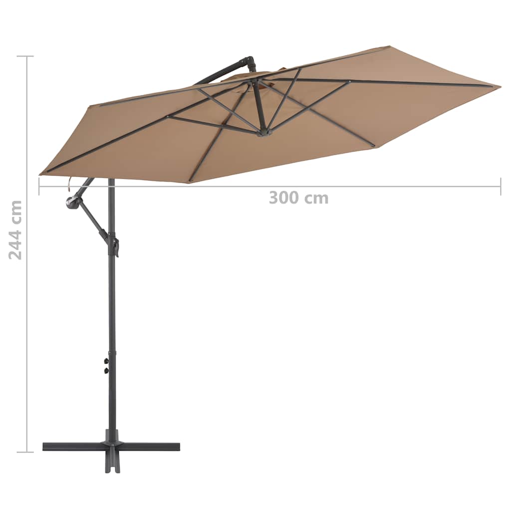 Ampelschirm mit Aluminium-Mast 300 cm Anthrazit
