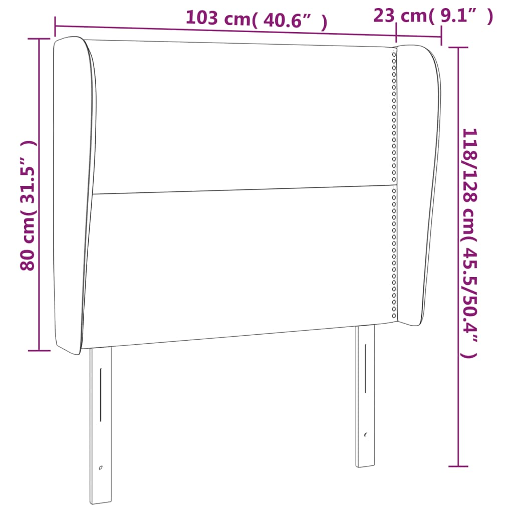Kopfteil mit Ohren Dunkelgrau 83x23x78/88 cm Stoff