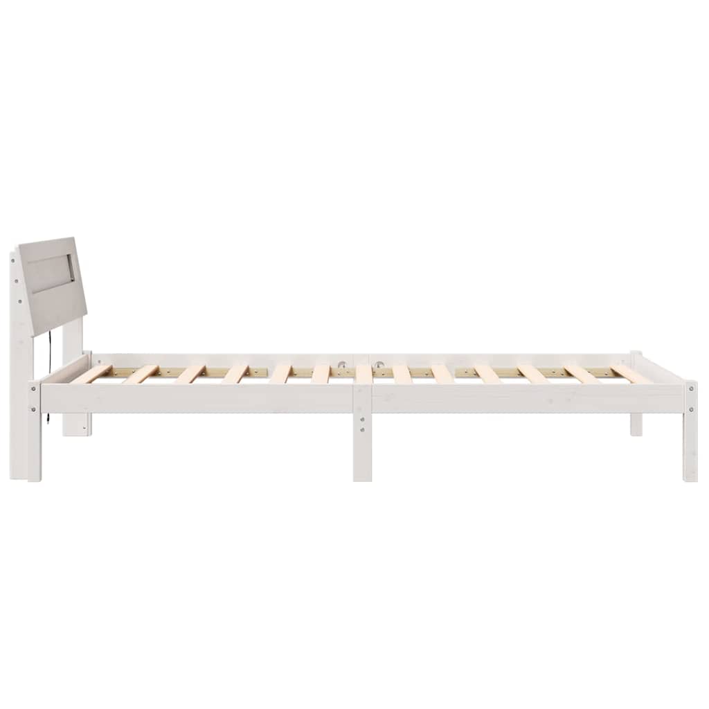 Bettgestell mit Kopfteil Braun 200 x 200 cm Massivholz Kiefer