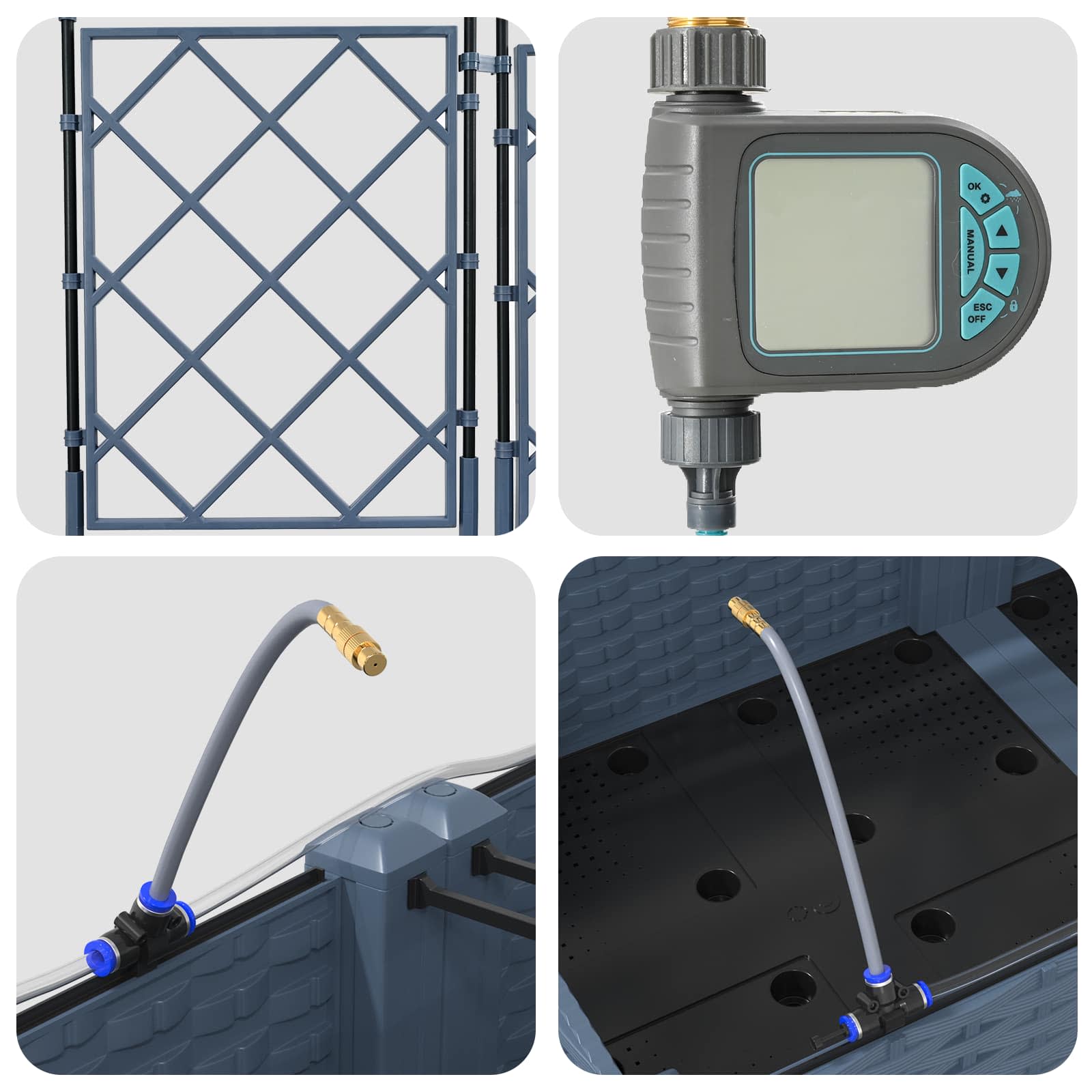 Garten-Pflanzgefäß 4 Stk. Braun 160 x 40 x 22 cm PP
