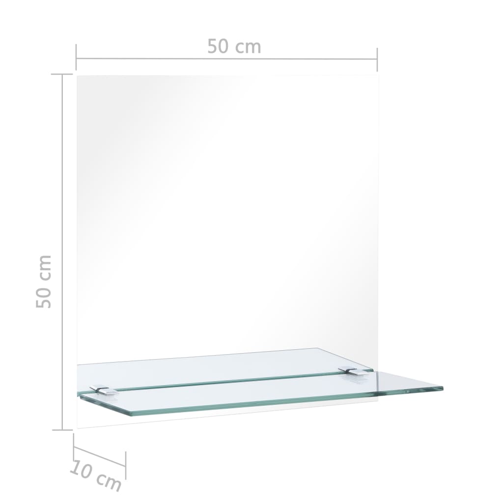 Wandspiegel mit Regal 20×40 cm Hartglas