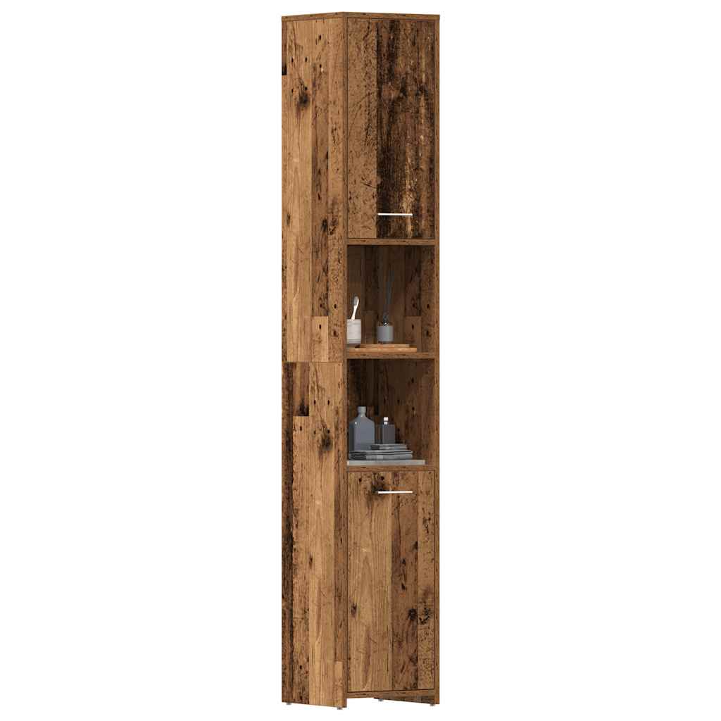 Badezimmerschrank Weiß 30x30x183,5 cm Holzwerkstoff