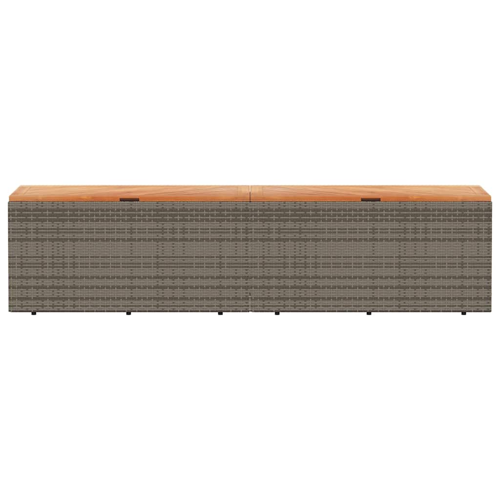 Gartentruhe Schwarz 110x50x54 cm Poly Rattan Akazienholz