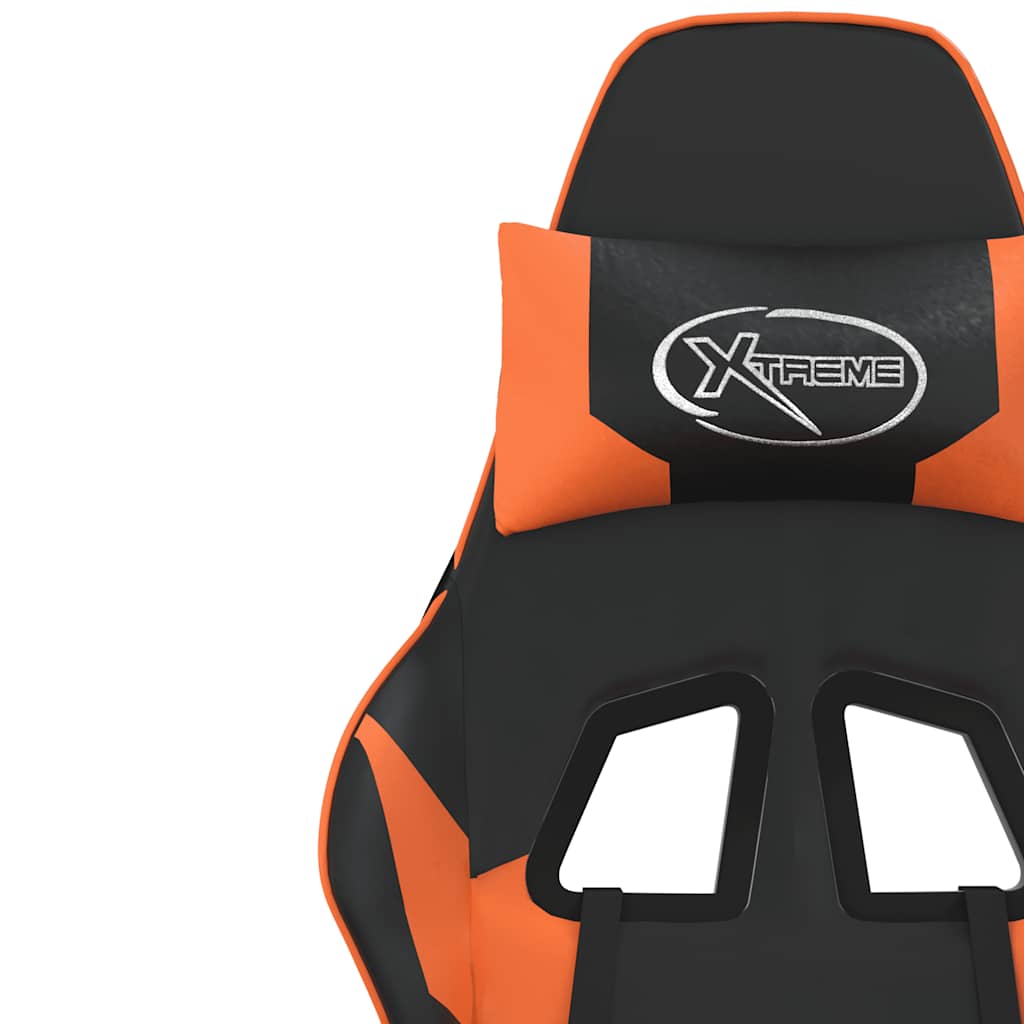 Gaming-Stuhl mit Massagefunktion Schwarz und Blau Kunstleder
