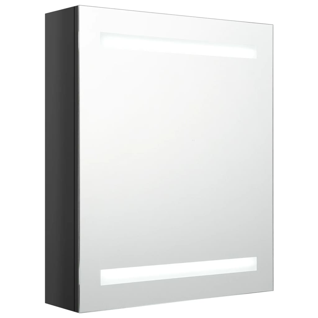 LED-Bad-Spiegelschrank Betongrau 50x14x60 cm