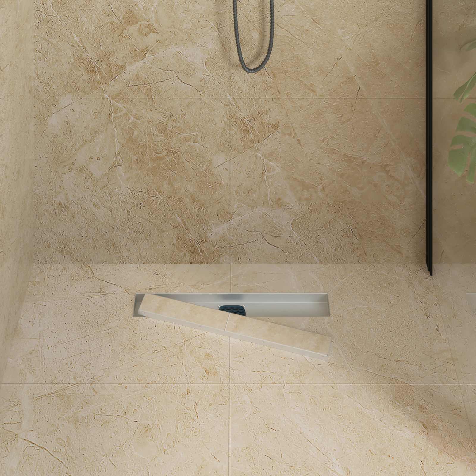 Duschablauf 2-in-1 mit 360° Siphon Silber 54 x 11 x 9,5 cm