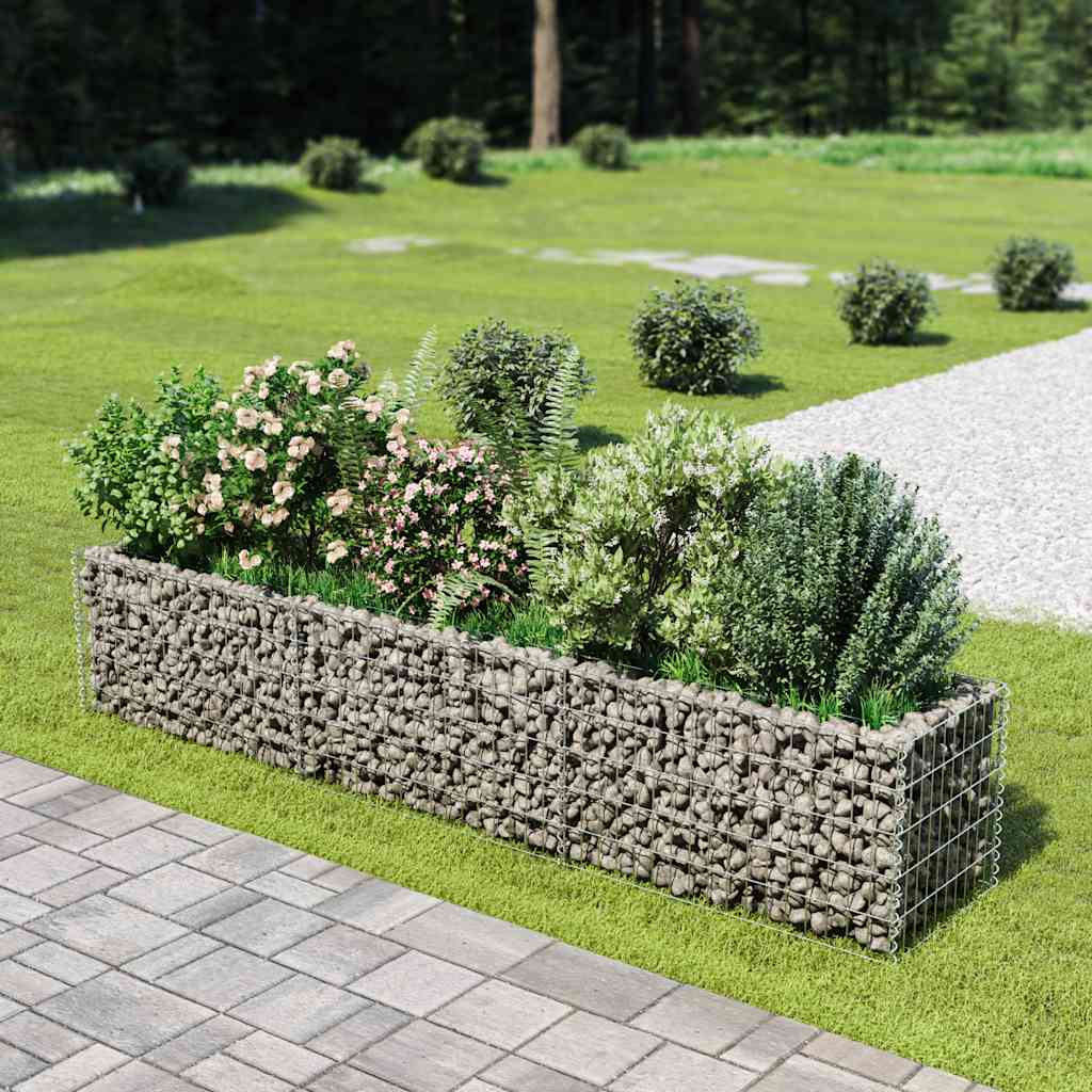 Gabionen-Hochbeet Verzinkter Stahl 450×90×100 cm