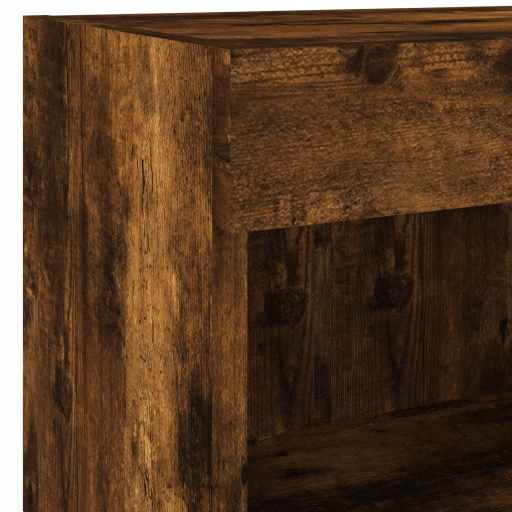 5-tlg. Wohnwand mit LED-Beleuchtung Weiß Holzwerkstoff