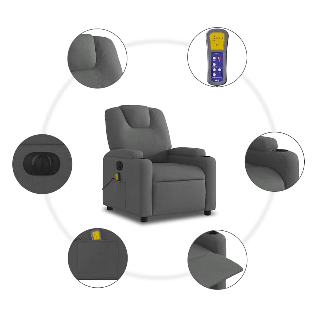 Relaxsessel Elektrisch Hellgrau Stoff